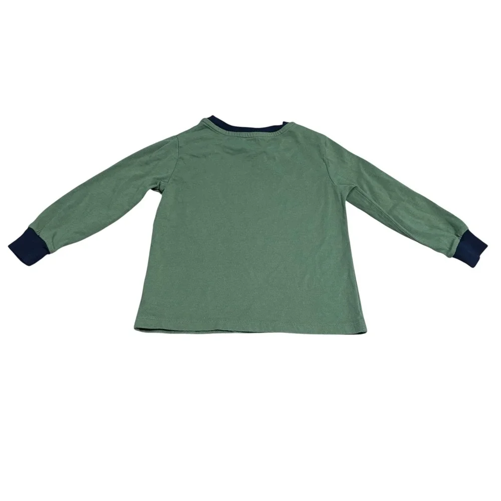 Ralph Lauren Polo Bear Shirt Dog Graphic Tee Kid Size 24M Long Sleeve Green Baby